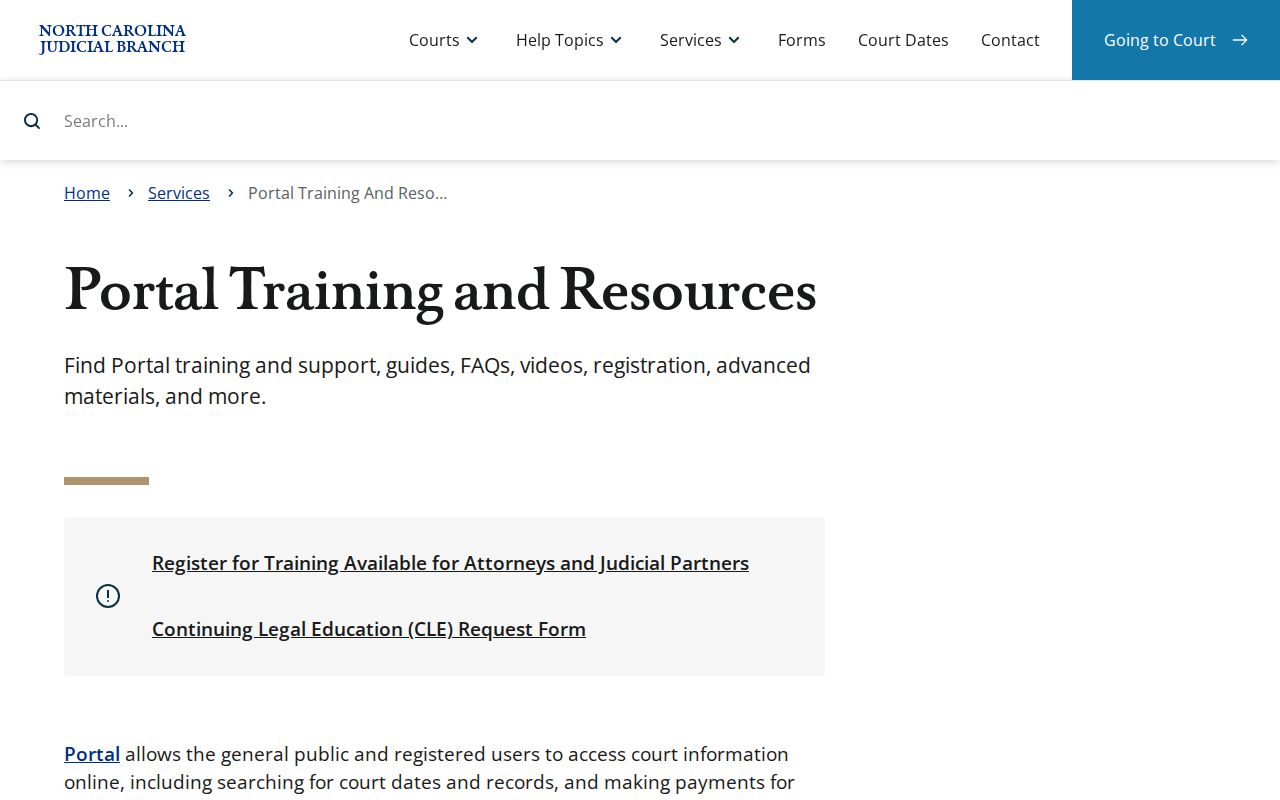 Mecklenburg County case search Portal training and Case Summary guidance