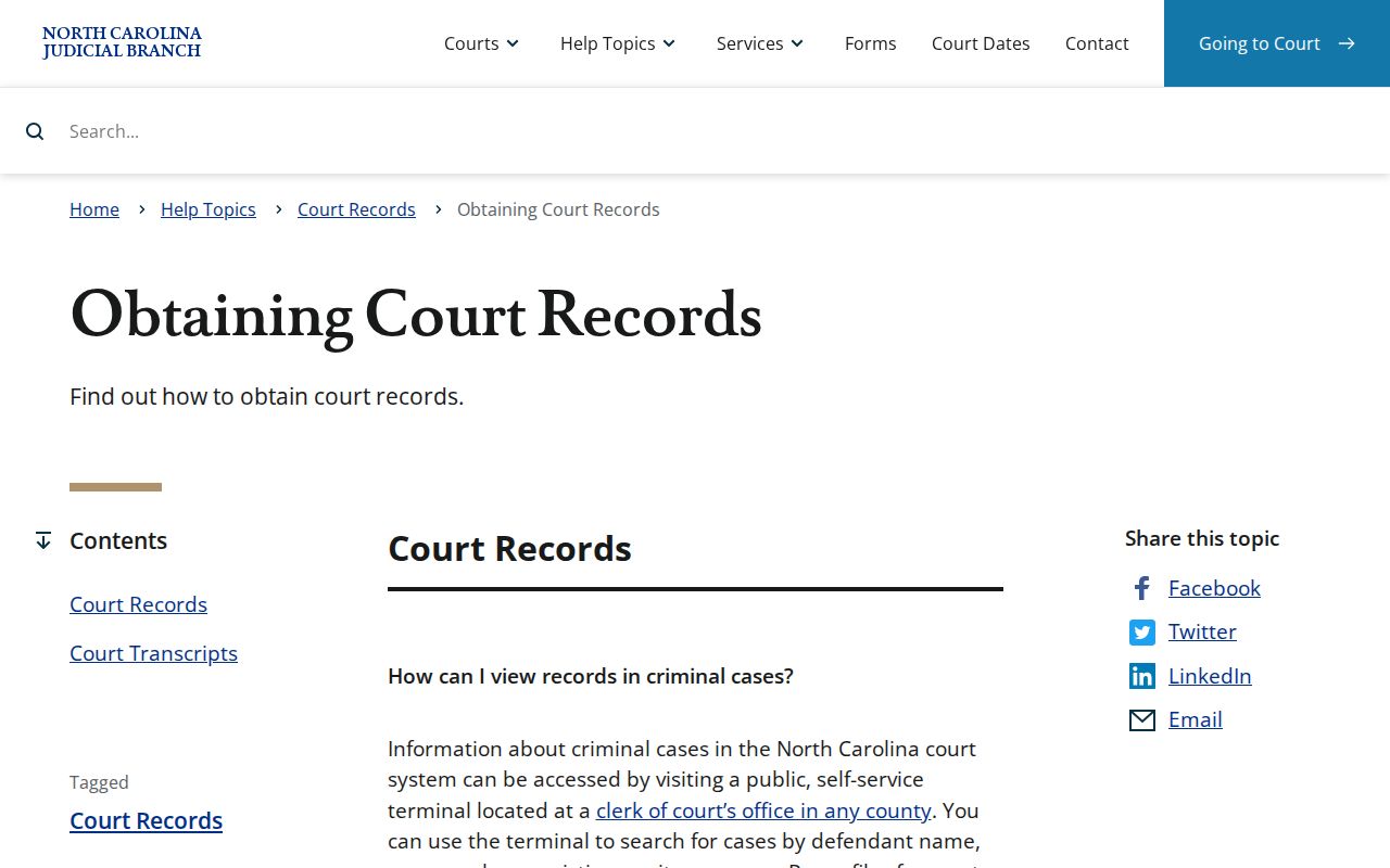 Mecklenburg court record access through North Carolina public terminals