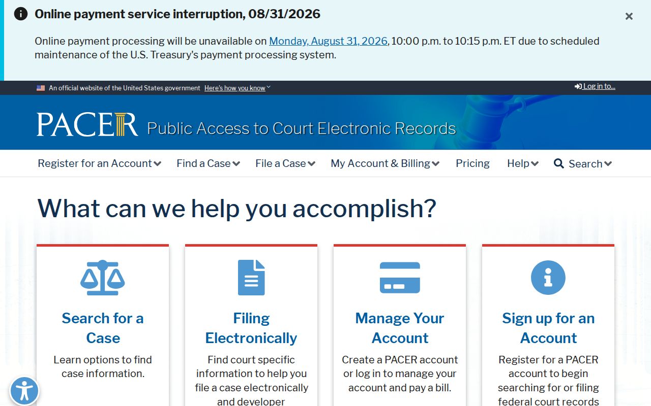 Huntersville court record search distinction between state docket and PACER federal docket