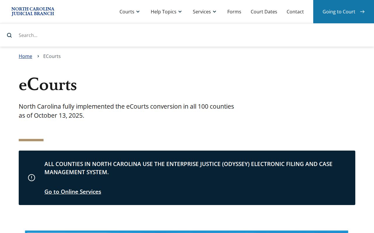 Mecklenburg County court docket eCourts access information