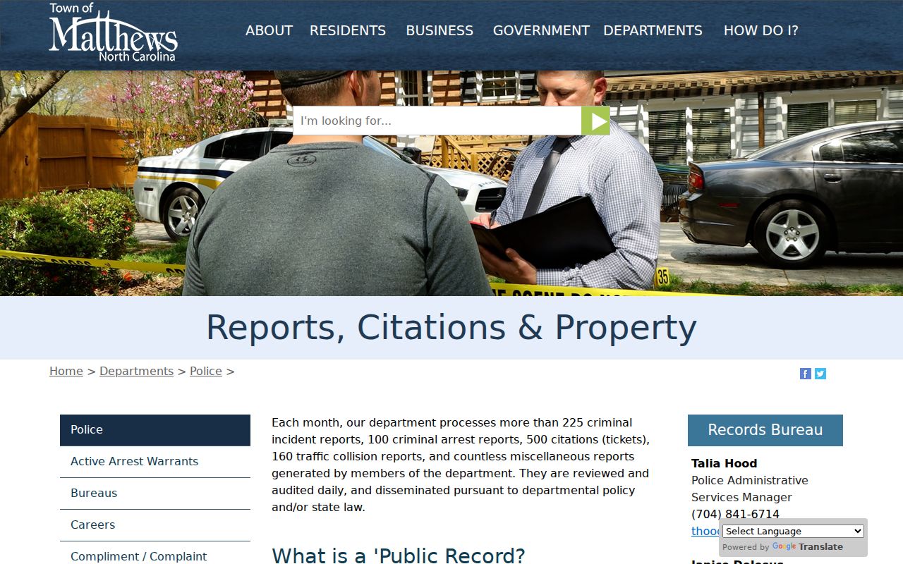 Matthews court docket police citation guidance